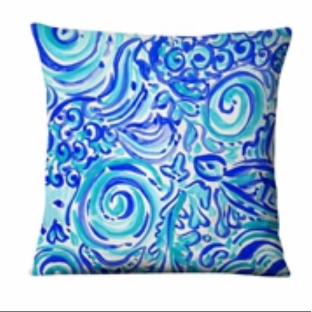 NWT Lilly Style Square Pillow Covers Nautical Blue